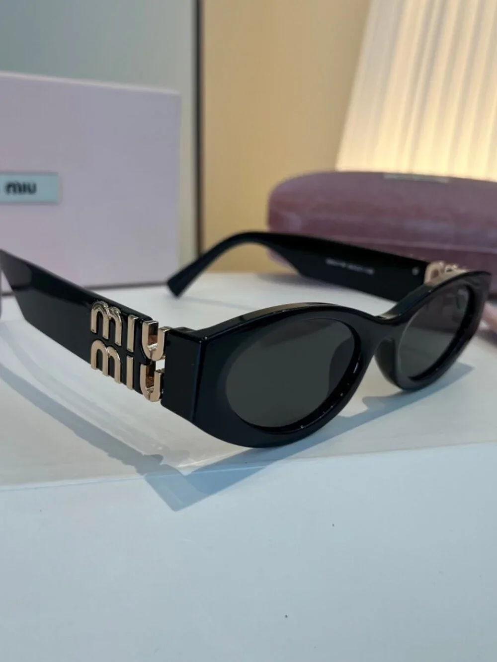 Miu Miu Black-Frame Cat-Eye Sunglasses
